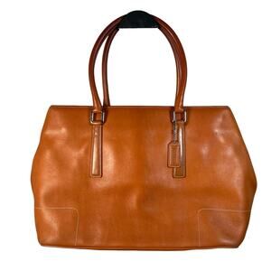 Vintage COACH Hamptons Leather Shoulder Bag Tan Brown Tote Purse